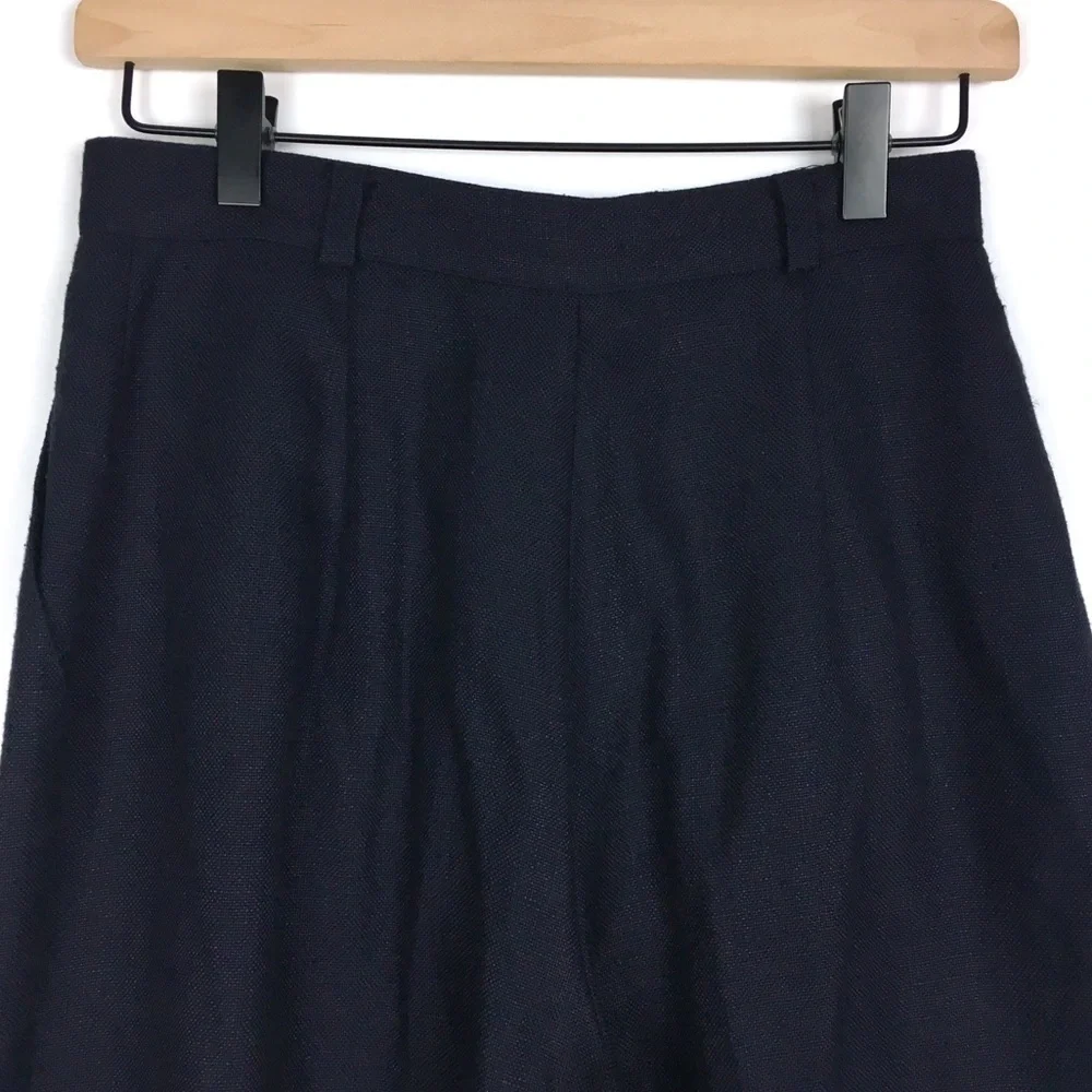 VINTAGE Mom Shorts Ultra High Waist Woven Navy Blue 80s 90s Retro Golf Size 8